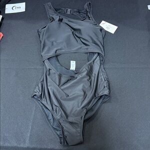 Black Open Core One-Piece Swimsuit